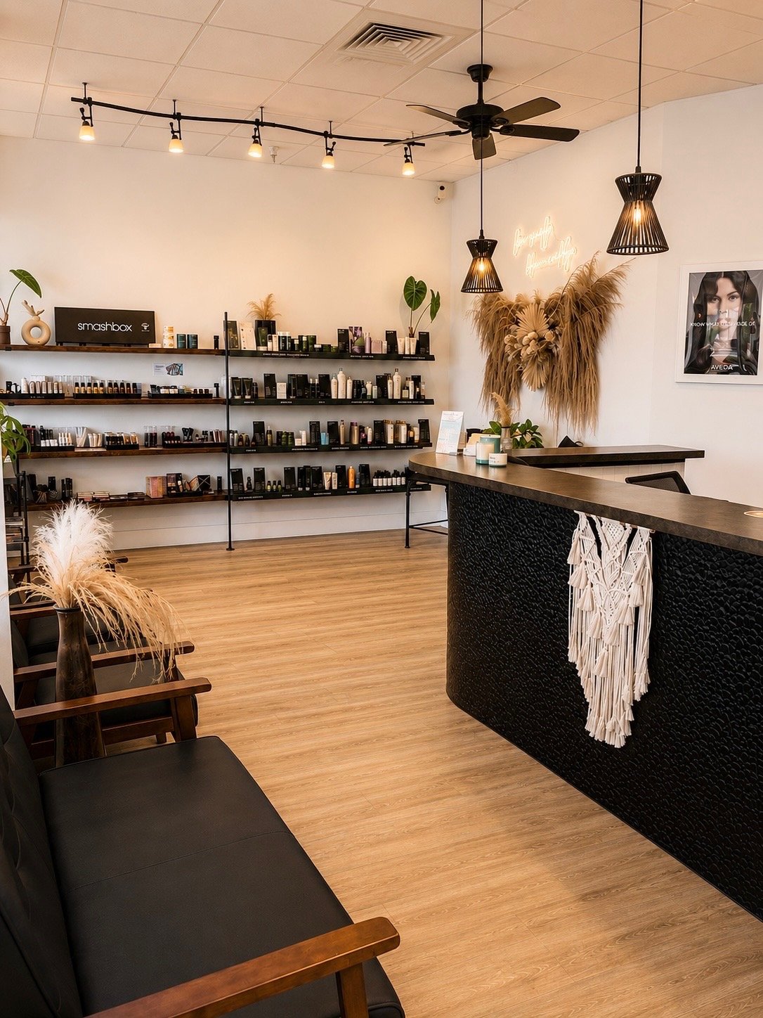 Reception and retail area at Salon and Spa Botanica in Marco Island