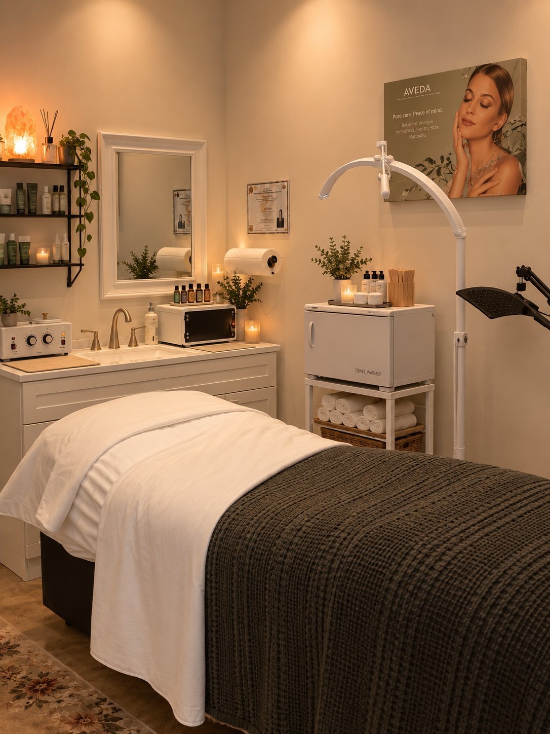 Treatment room for massage and facials at Salon and Spa Botanica in Marco Island